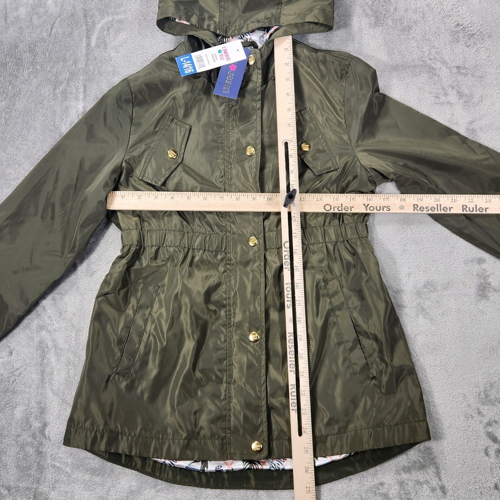 Limited Too Jacket Girls Large 14/16 Hooded Raincoat New Army Polyester - Picture 9 of 11